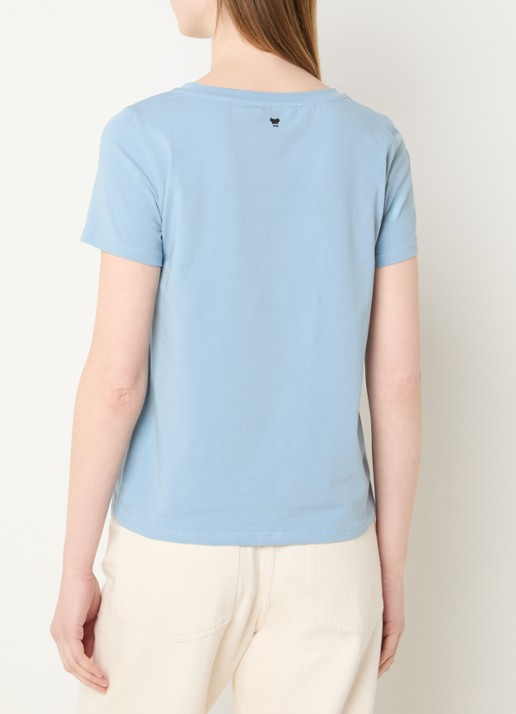 Max Mara T-shirt met ronde hals - achterkant 4 lichtblauw
