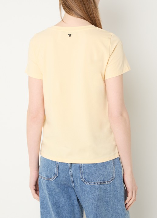 Max Mara T-shirt met ronde hals - achterkant 3 lichtgeel