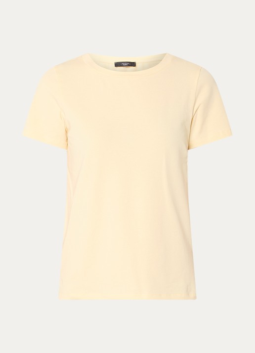 Max Mara T-shirt met ronde hals - voorkant lichtgeel