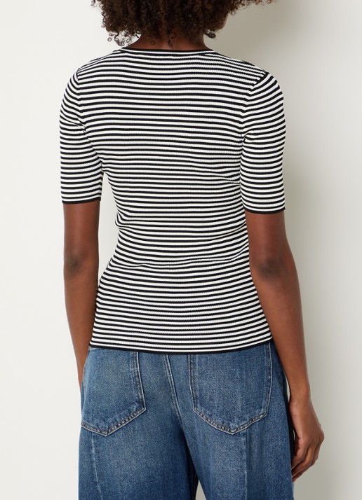 Max Mara T-shirt met streepprint - achterkant zwart