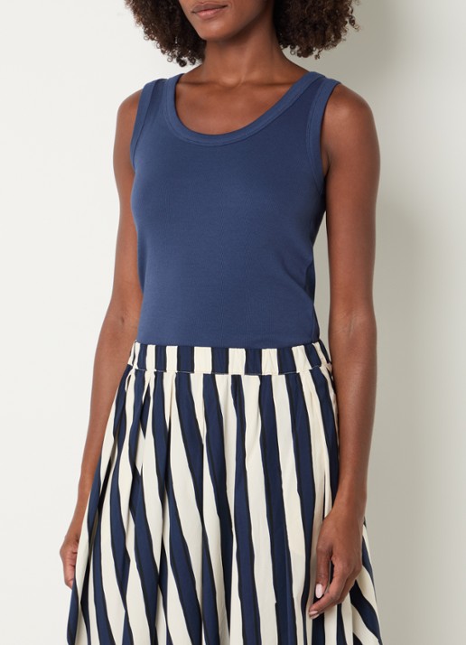 Max Mara Tank top met stretch - detail 3 donkerblauw