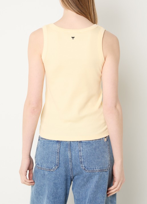 Max Mara Tank top met stretch - achterkant lichtgeel