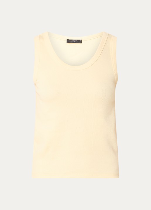 Max Mara Tank top met stretch - voorkant 3 lichtgeel
