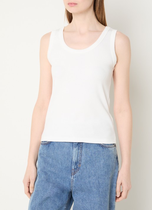 Max Mara Tank top met stretch - detail 3 wit