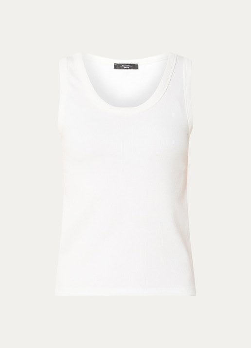 Max Mara Tank top met stretch - voorkant wit