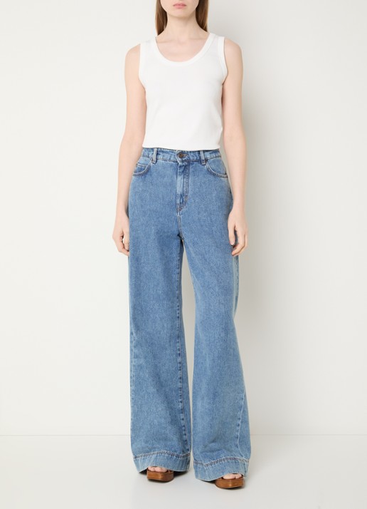 Max Mara Tank top met stretch - voorkant 2 wit