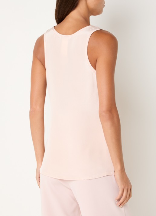 Max Mara Tanktop van zijde met logoborduring - achterkant 4 lichtroze