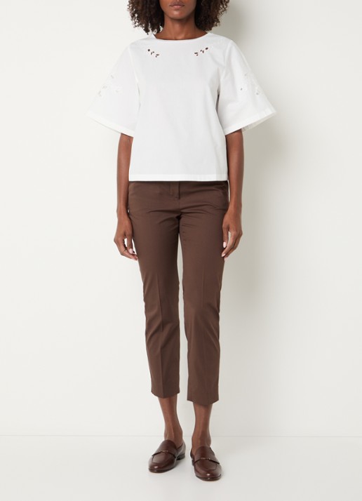 Max Mara Targa tuniek met broderie - voorkant 3 wit