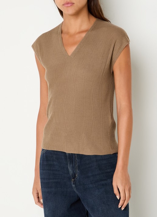 MaxMara Top in wolblend met V-hals