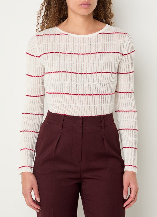 Max Mara Top in zijdeblend met streepprint