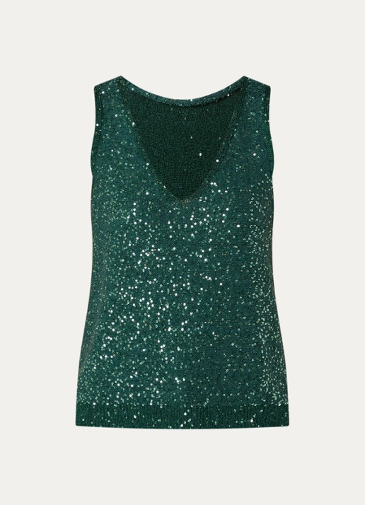 Max Mara Top met pailletten - voorkant 3 groen