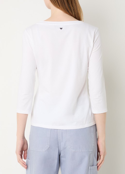 Max Mara Top met ronde hals - achterkant wit