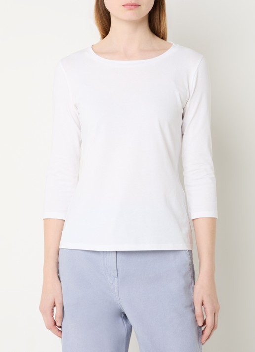 Max Mara Top met ronde hals - detail 2 wit