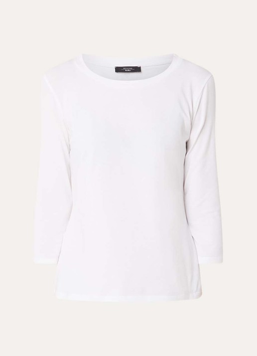 Max Mara Top met ronde hals - voorkant 3 wit