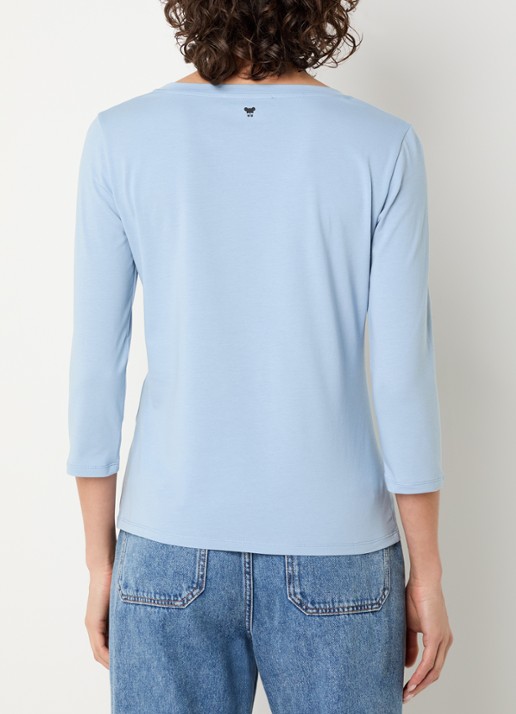Max Mara Top met ronde hals - achterkant lichtblauw
