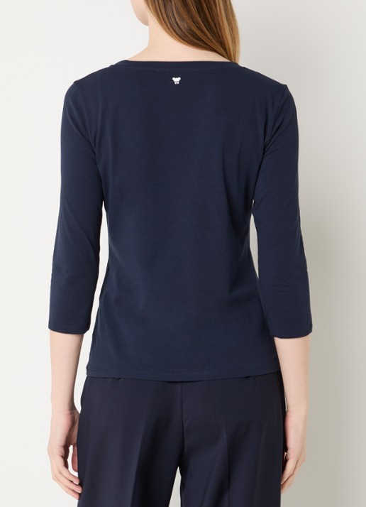 Max Mara Top met ronde hals - achterkant 4 donkerblauw