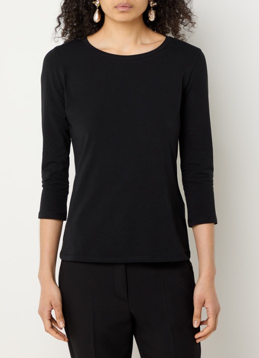 Max Mara Top met ronde hals - detail 3 zwart