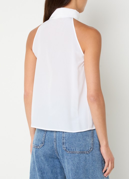 Max Mara Top met sjaalkraag - achterkant 2 gebroken wit