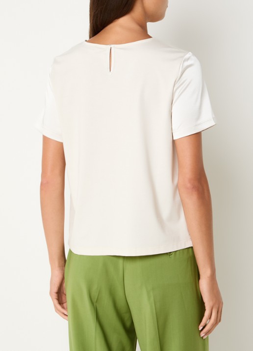 Max Mara Top van satijn - achterkant 4 gebroken wit