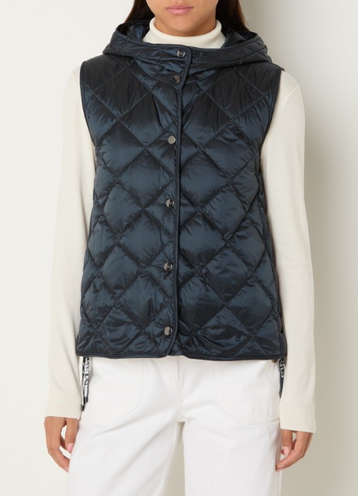 MaxMara Trefa gewatteerde bodywarmer met quiltpatroon en capuchon
