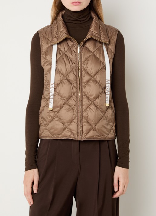 Max Mara Tregic bodywarmer met quilt patroon - detail 4 camel