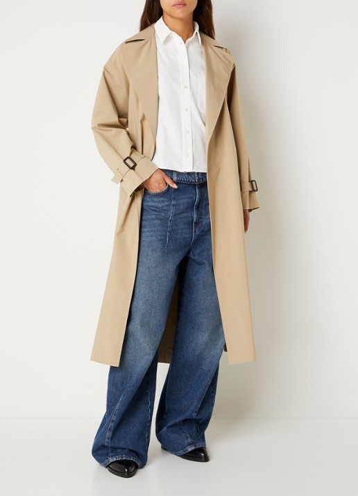 Max Mara Trenchcoat met strikceintuur - voorkant 3 beige
