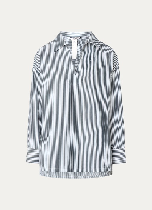 Max Mara Tuniek met streepprint - voorkant groen