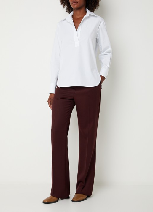 Max Mara Tuniek met V-hals - voorkant 3 wit