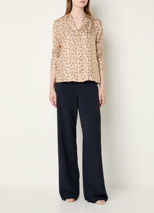 Max Mara Udente blouse van zijde met paisley dessin - voorkant 3 beige