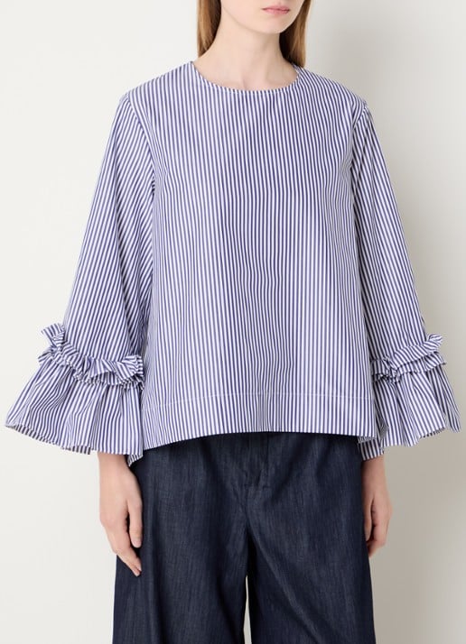 Max Mara Valzer tuniek met streepprint en trompetmouw