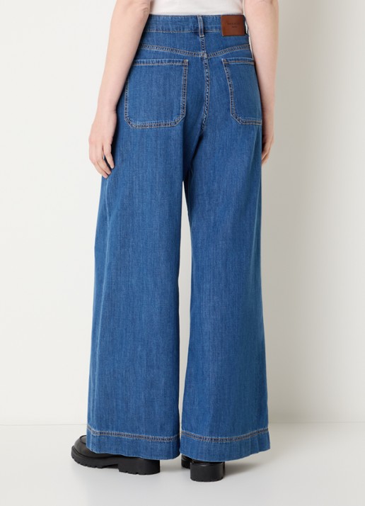 Max Mara Vega high waist wide leg jeans met medium wassing - achterkant indigo