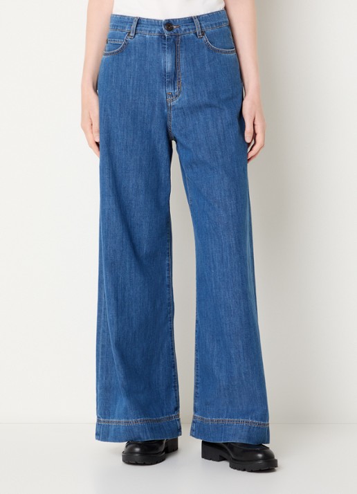 Max Mara Vega high waist wide leg jeans met medium wassing