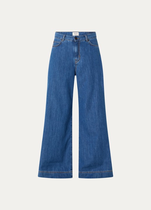 Max Mara Vega high waist wide leg jeans met medium wassing - voorkant 2 indigo