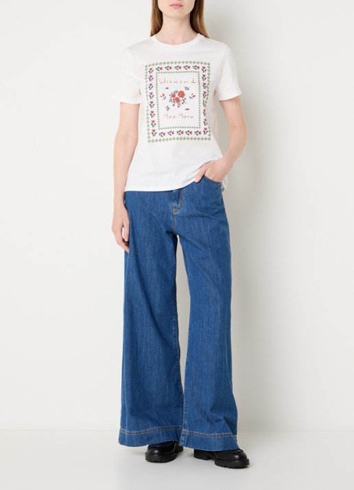 Max Mara Vega high waist wide leg jeans met medium wassing - voorkant 3 indigo