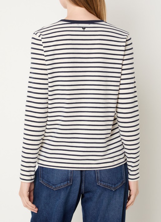Max Mara Vicino longsleeve met streepprint - achterkant 4 gebroken wit