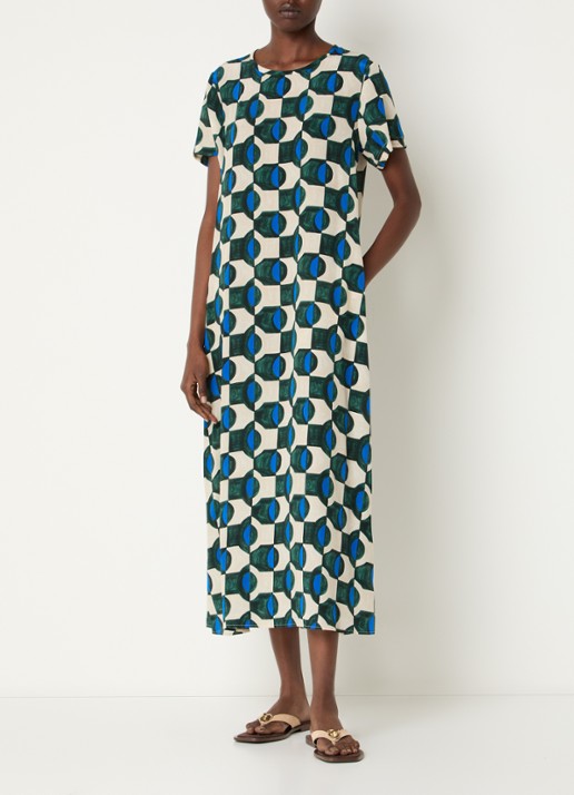 MaxMara Vinci midi jurk van zijde met print