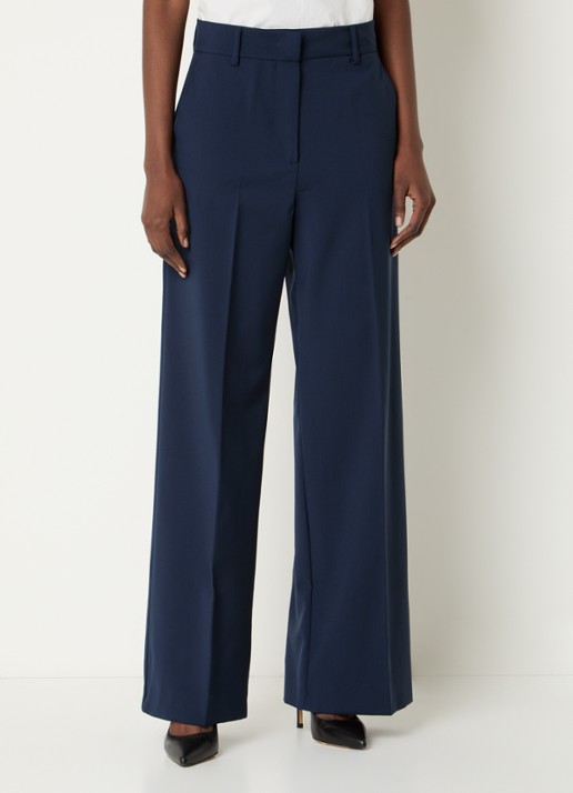 Max Mara Visivo high waist straight fit pantalon van scheerwol
