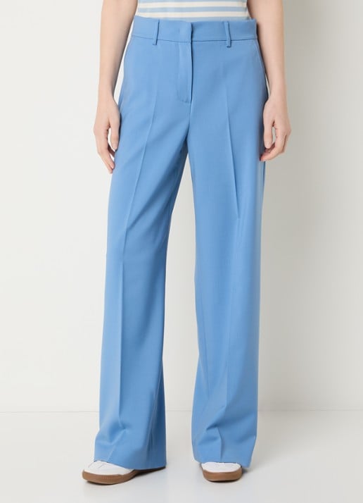 Max Mara Visivo high waist straight fit pantalon van scheerwol