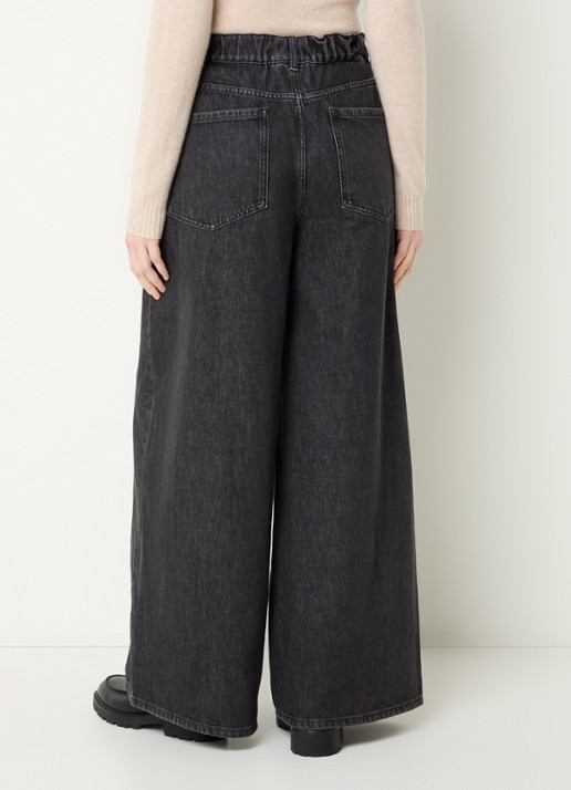 Max Mara Vortice high waist wide leg jeans met gekleurde wassing - achterkant antraciet