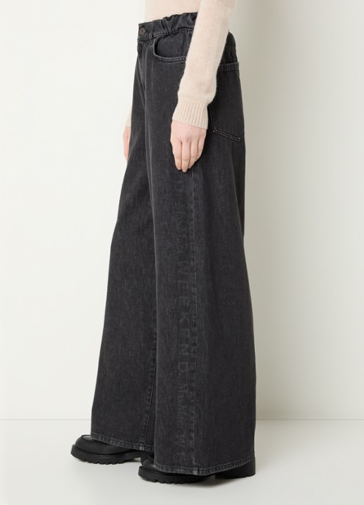 Max Mara Vortice high waist wide leg jeans met gekleurde wassing - detail 3 antraciet