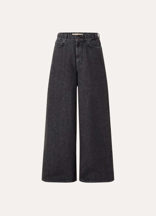 Max Mara Vortice high waist wide leg jeans met gekleurde wassing - voorkant 4 antraciet