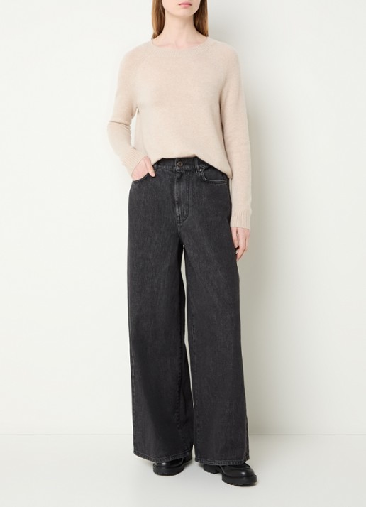 Max Mara Vortice high waist wide leg jeans met gekleurde wassing - voorkant 5 antraciet