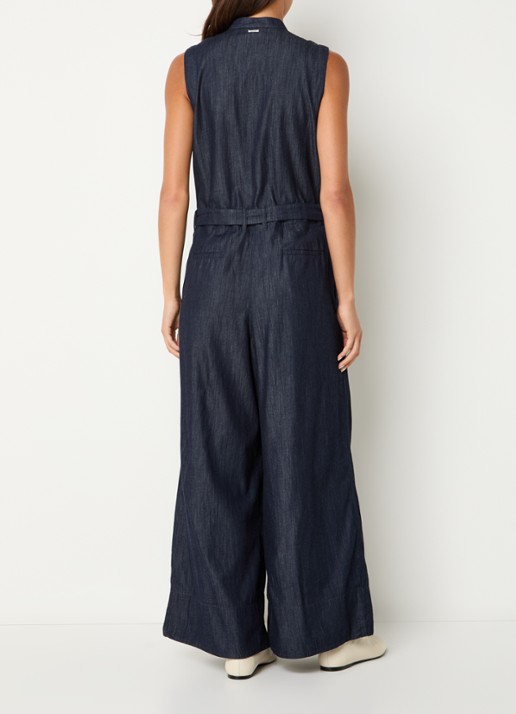 Max Mara Wide fit jumpsuit met steekzakken - achterkant 3 indigo