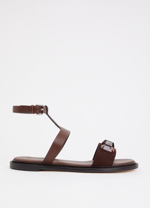 MaxMara Wkaasta sandaal van leer met suède detail
