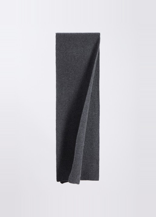 Max Mara Wkabardies sjaal van wol met borduring - detail donkergrijs