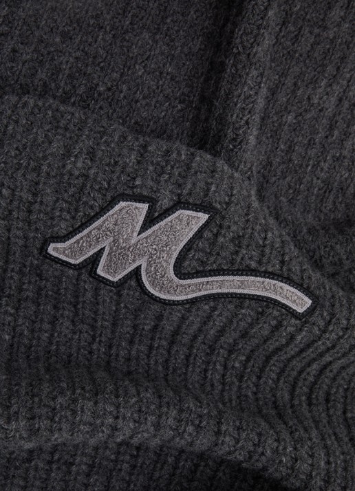 Max Mara Wkabardies sjaal van wol met borduring - detail 2 donkergrijs