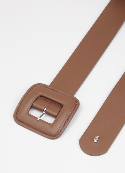 Max Mara Wkabrio riem van leer - detail 2 bruin