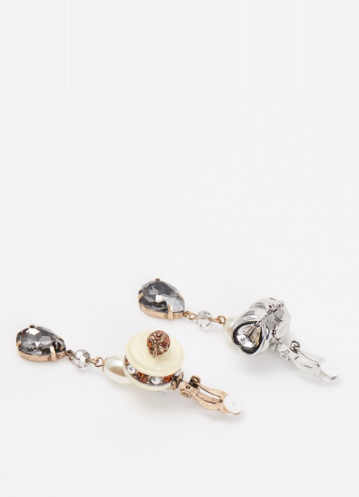 Max Mara Wkaottano oorclips met hanger - detail zilver