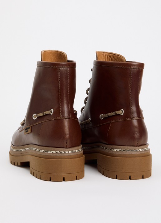 Max Mara Wkapantone veterboot van leer - achterkant 4 roodbruin