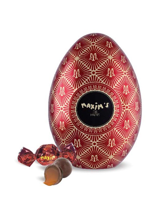 Maxim's de Paris Maxim's Red Egg ei met chocolade truffelballetjes 100 gram - voorkant undefined